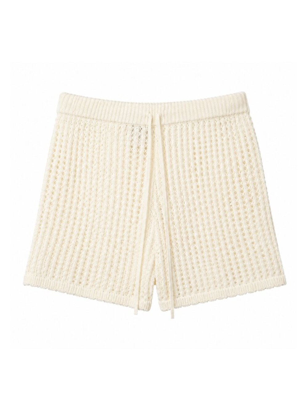 Princess Polly Beach Day Crochet Knit Shorts White (Size US 2)